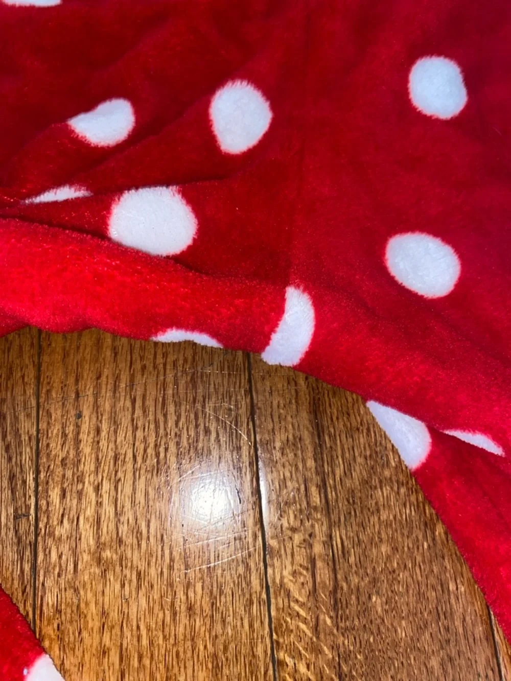 Disney Red & White Polka Dot Minnie Mouse Footed One-Piece - Picture 6 of 9